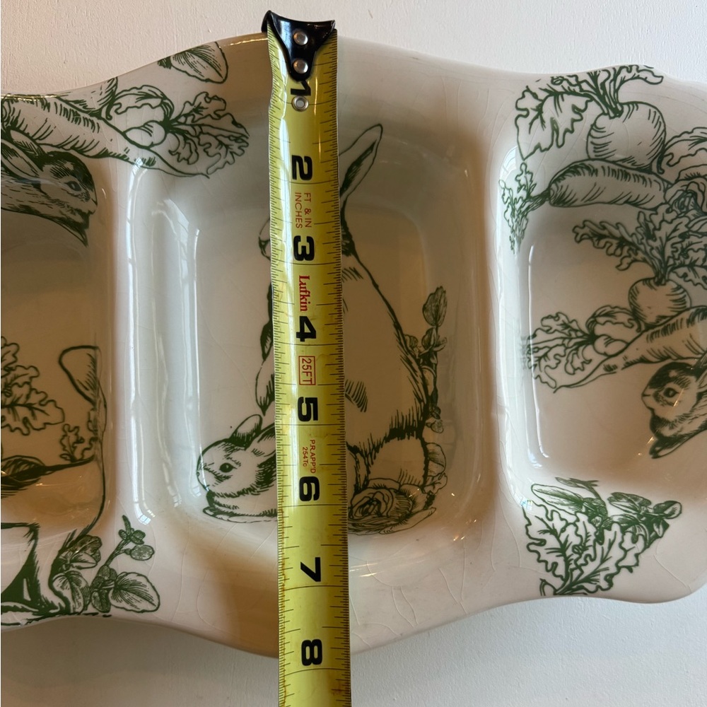 Bunny Toile 3 section dish by J Wilfred - Picture 3 of 5